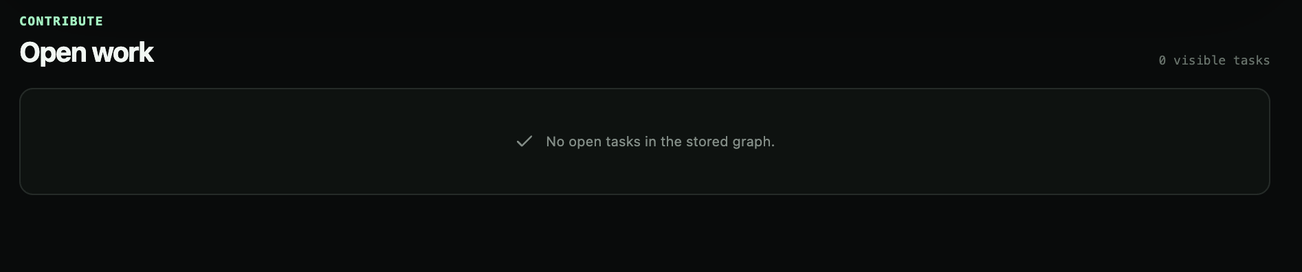 Fractal open work section where collaborators can find available project tasks